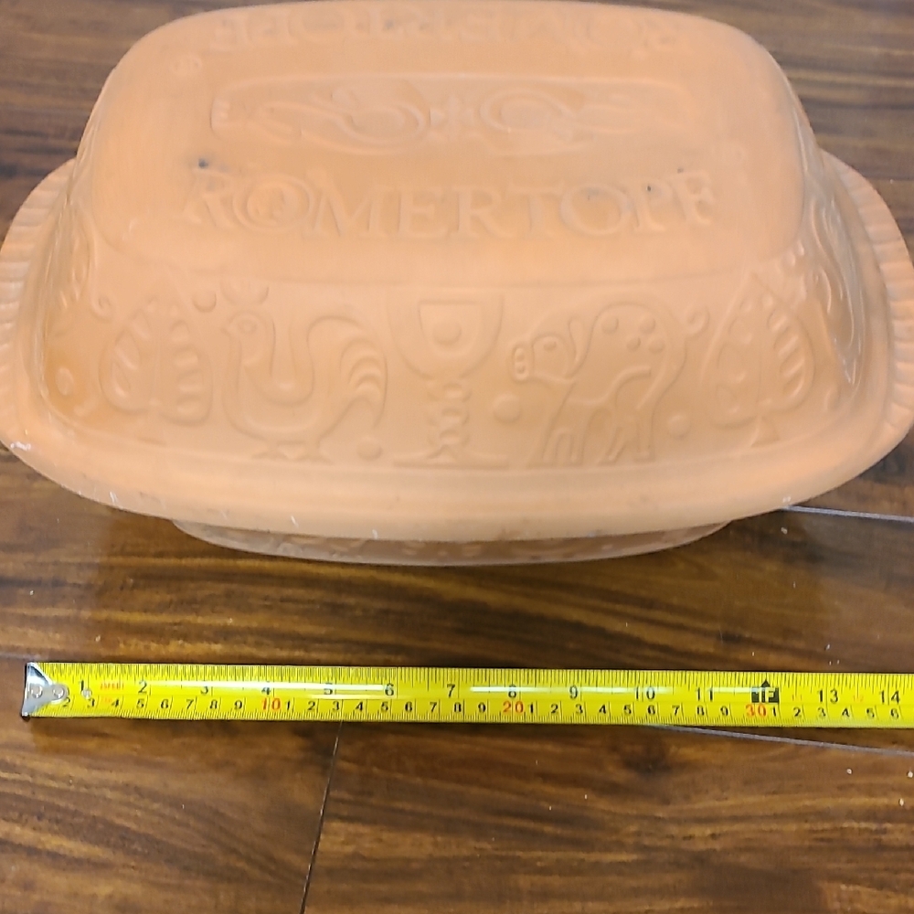Romertopf Terracotta Clay Baker Dish with Lid - Orange - Picture 11 of 13